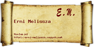 Erni Melissza névjegykártya